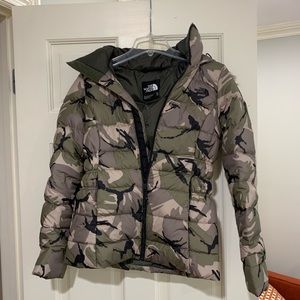 The north face camo puffer